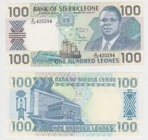 100 Leones Banknote Sierra Leone 1990 bankfrisch UNC (152106)