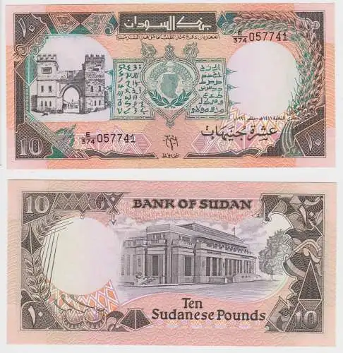 10 Pound Pfund Banknote Central Bank of Sudan kassenfrisch UNC (133088)