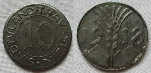 10 Pfennig Notgeld Eisen Münze Stadt u. Land Traunstein 1918 (132954)