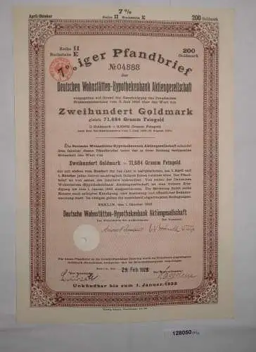 200 Goldmark Aktie Hypotheken Pfandbrief Berlin 1.10.1926 (128050)