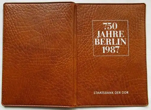 DDR 750 Jahre Berlin,Offizieller Folder m. 4 Münzen & Token, Staatsbank (126197)