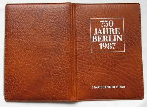 DDR 750 Jahre Berlin,Offizieller Folder m. 4 Münzen & Token, Staatsbank (127080)