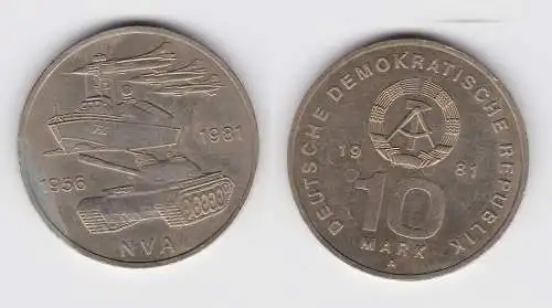 DDR Gedenk Münze 10 Mark 25 Jahre Nationale Volksarmee NVA 1981 Stgl. (125582)