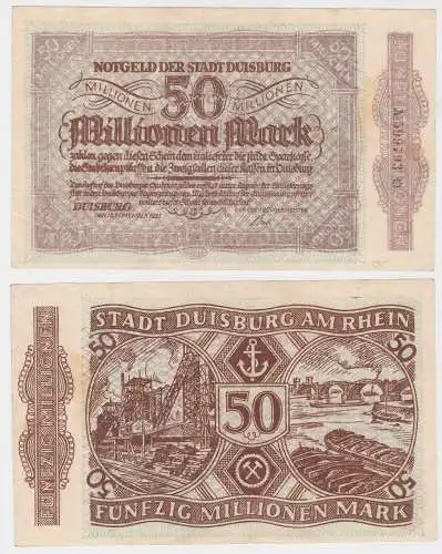 50 Millionen Mark Banknote Stadt Duisburg 15.September 1923 (130665)
