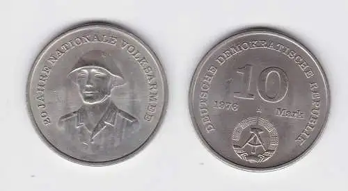 DDR Gedenk Münze 10 Mark 20 Jahre Nationale Volksarmee NVA 1976 Stgl. (122685)