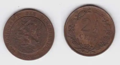 2 1/2 Cents Kupfer Münze Niederlande 1883 ss (138752)