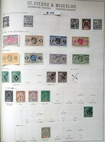 kleine Briefmarkensammlung St.Pierre & Miquelon Französische Besitzung ab 1886