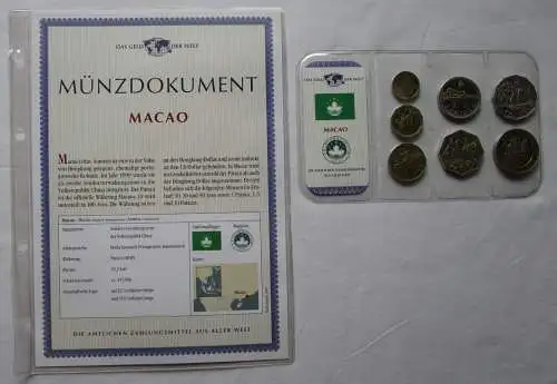 KMS Das Geld der Welt Kursmünzensätze der Welt Macao + Münzdokument (119561)