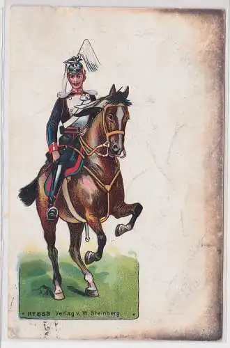 50028 Ak Lithographie Potsdam Ulan zu Pferd 1913