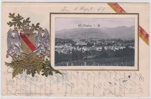 95915 Präge Ak Lithographie Gruß aus Müllheim i.B. 1901