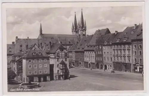 60632 Feldpost Ak Eger Cheb Marktplatz Totalansicht 1944