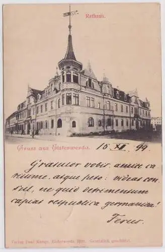 901927 Ak Gruß aus Elsterwerda Rathaus 1899