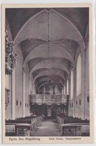 901138 Feldpost Ak Egeln Bez. Magdeburg kath. Kirche Emporenblick 1945