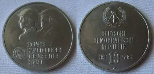 DDR Gedenk Münze 10 Mark 30 Jahre Kampfgruppen der Arbeiterklasse 1983 (146412)