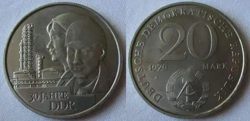 DDR Gedenk Münze 20 Mark 30.Jahrestag der DDR 1979 vz/f.Stgl.(145149)