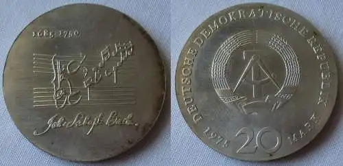 DDR Gedenk Münze 20 Mark Johann Sebastian Bach Silber Stempelglanz (144539)