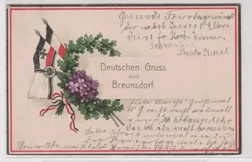 95887 Militär AK Deutschen Gruss aus Breunsdorf 1916