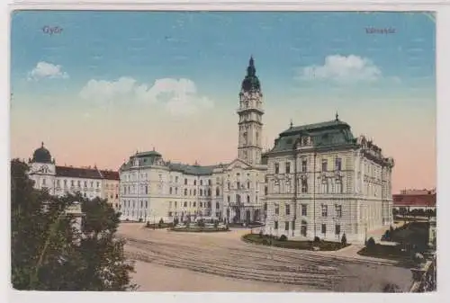 09463 Ak Györ Ungarn - Partie am Rathaus 1917