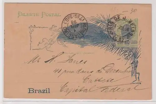 900365 seltene Ganzsachen Postkarte Brasilien 40 Reis 1898