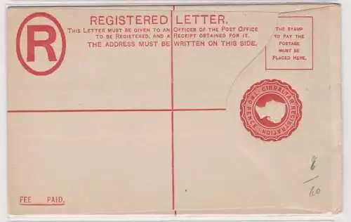 87631 seltene Ganzsachen Einschreiben Brief Gibraltar mit 2 Pence rot um 1900