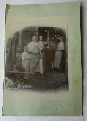 Großes Foto Fleischerei mit Hundegespann um 1910 (156135)