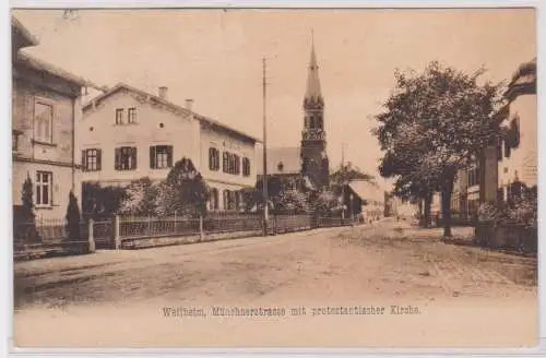 900729 AK Weilheim - Münchnerstrasse mit protestantischer Kirche 1911