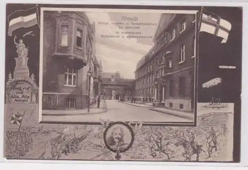 900502 Feldpost AK Rheydt - Königl. Handel- und Gewerbeschule für Mädchen 1915