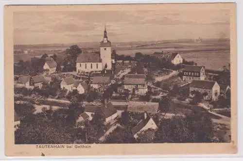 900684 AK Tautenhain bei Geithain - Ortsansicht mit Kirche 1940