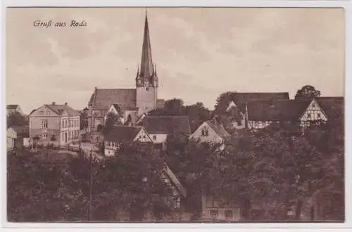 900693 AK Gruß aus Roda - Ortsansicht mit Kirche 1929