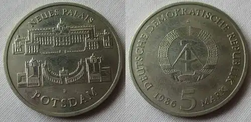 DDR Gedenk Münze 5 Mark Potsdam Neues Palais 1986 (153469)