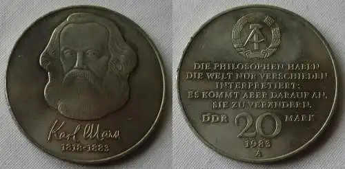 DDR Gedenk Münze 20 Mark Karl Marx 1983 vz (155859)