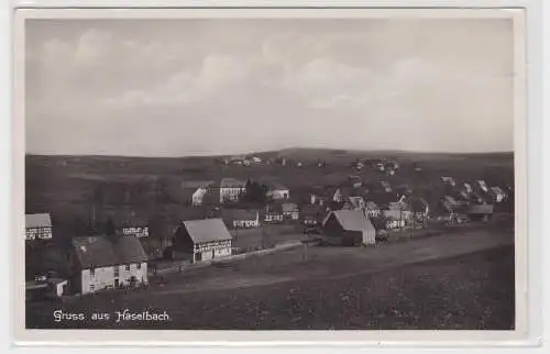 79038 Ak Gruß aus Haselbach im Erzgebirge Totalansicht 1936