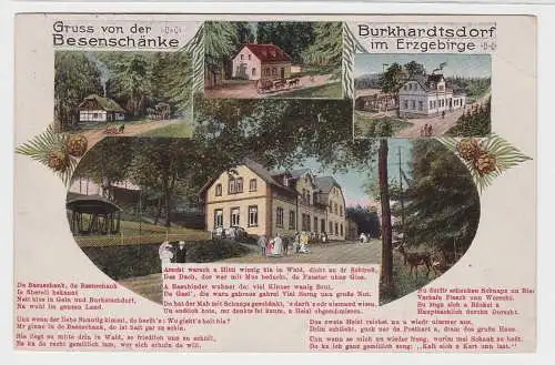 92501 Ak Gruß von der Besenschänke Burkhardtsdorf im Erzgebirge 1919
