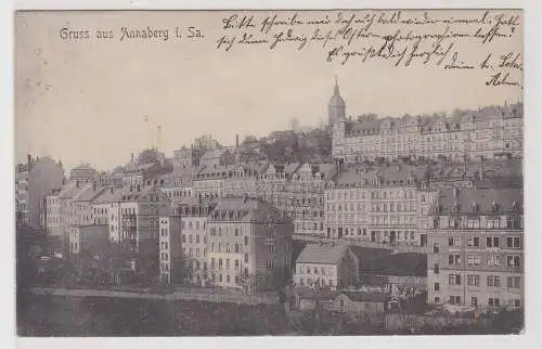 58505 Ak Gruß aus Annaberg in Sachsen 1907