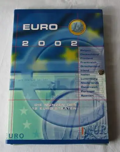 Mappe mit KMS 1 Cent bis 2 Euro der 12 Euro Staaten Stempelglanz (105876)