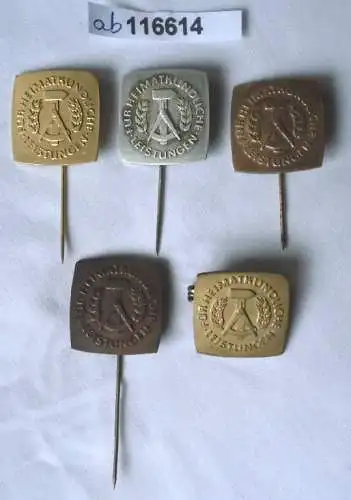 5 DDR Abzeichen sozialistischen Heimatkunde Gold Silber Bronze (116614)