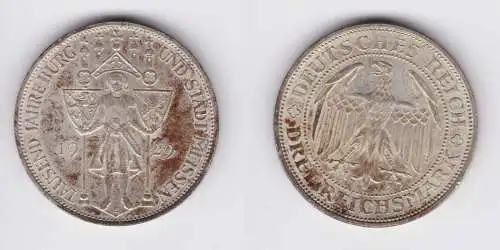 Silber Münze 3 Mark 1000 Jahre Stadt Meißen 1929 E f.vz (156172)