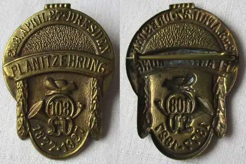 Rares Abzeichen Planitzehrung ehemaliger 108er Jäger Dresden 1877-1927 (102571)