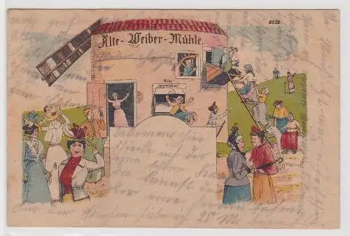 18363 Künstler Bruno Bürger Leipzig Ak No. 6556 Alte-Weiber-Mühle 1919
