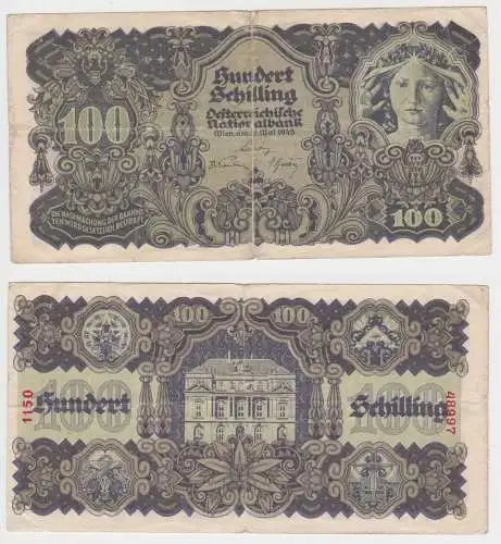 100 Schilling Banknote Österreichische Nationalbank Österreich 1945 (150719)
