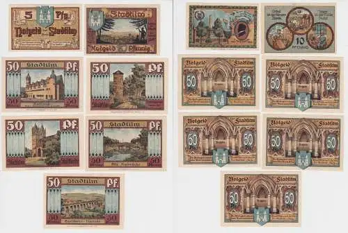 7 Banknoten Notgeld Stadt Stadtilm 1921 kassenfrisch (130196)