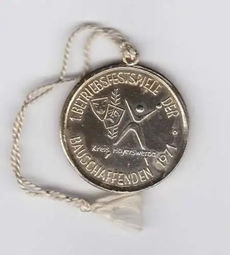 DDR Medaille 1.Betriebsfestspiele der Bauschaffenden Hoyerswerda 1971 (144482)