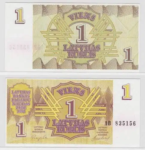 1 Rubel Banknote Lettland Latvijas 1992 kassenfrisch UNC (138198)
