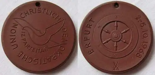 DDR Porzellan Medaille 12. Parteitag der CDU Erfurt 2.-5.10.1968 (144516)