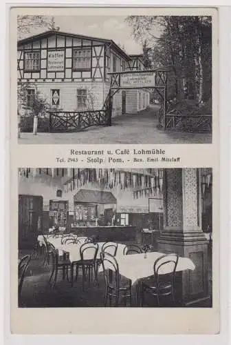 88245 Mehrbild Ak Stolp Słupsk in Pommern Restaurant Lohmühle 1938