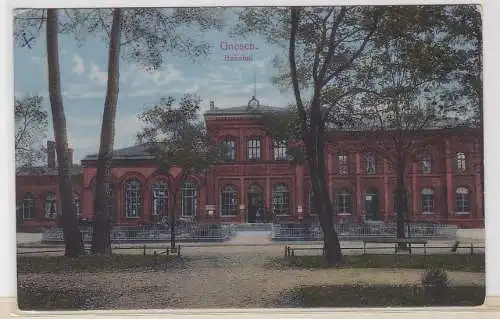 73230 Ak Gnesen Gniezno Bahnhof um 1910