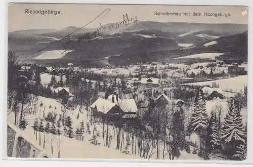 32995 Ak Riesengebirge Schreiberhau mit dem Hochgebirge 1912