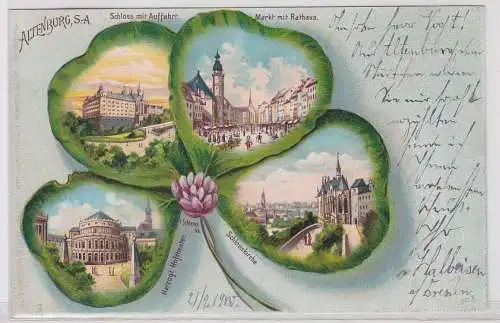 82097 Kleeblatt Ak Lithographie Altenburg Sachsen-Altenburg 1900