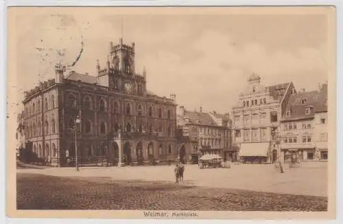89432 Ak Weimar Marktplatz mit Geschäften 1913