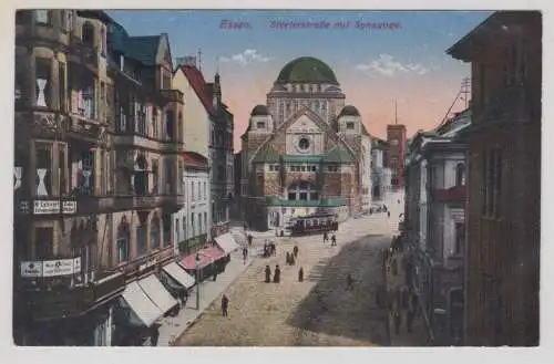 79681 Ak Essen Steelerstrasse mit Synagoge um 1910